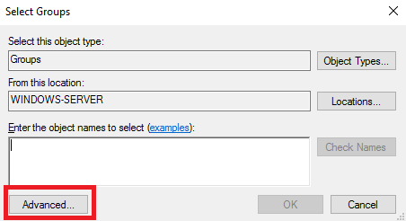 Advanced... - Как создать пользователя в Windows Server