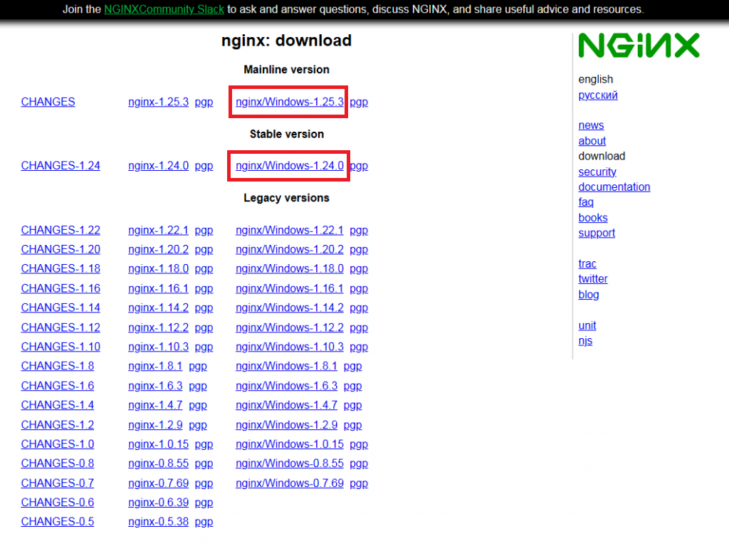 Страница загрузки Nginx