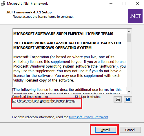 Установка .NET Framework 4.7.1 - Создание резервной копии данных