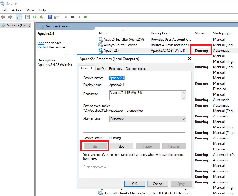 Запуск службы Apache2.4 - Как установить SSL-сертификат Lets Encrypt на Apache