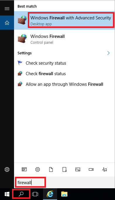 Запуск брандмауэра Windows