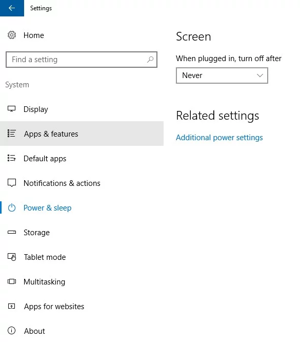 When plugged in, turn off after