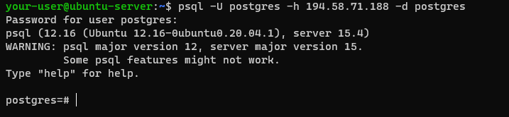 Подключение к PostgreSQL