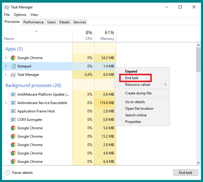 Диспетчер задач - Оптимизация сервера, работающего на Windows