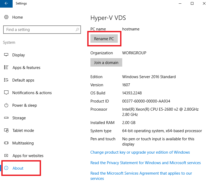 Rename PC - Как изменить имя хоста в Windows Server
