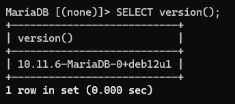 Вывод версии из командной строки MariaDB