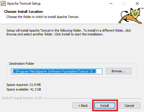 Каталог установки Apache Tomcat