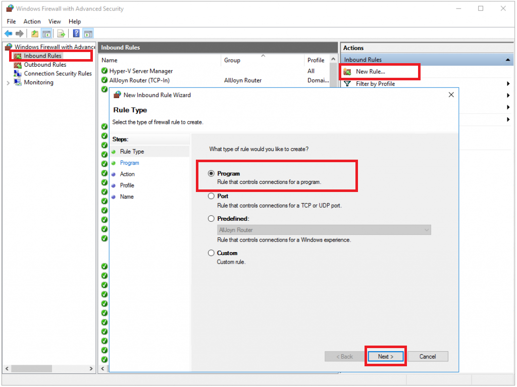 Создание нового правила - Как запустить Nginx на Windows Server