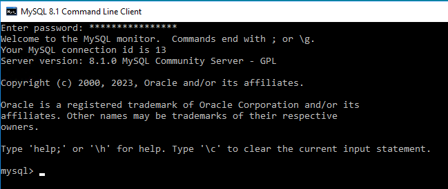 Командная строка MySQL - Установка MySQL на Windows Server