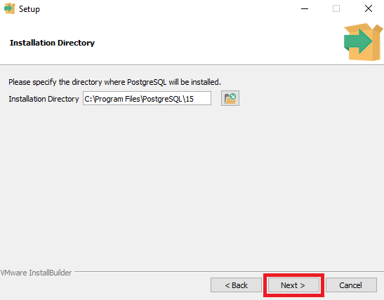 Выбор каталог для установки - Как установить PostgreSQL на Windows Server