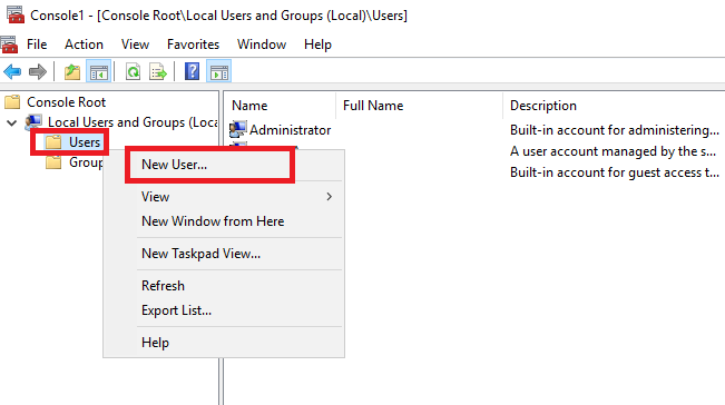 New User... - Как создать пользователя в Windows Server