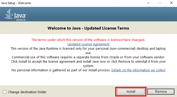 Запуск установки Java - Как установить Java на Windows Server