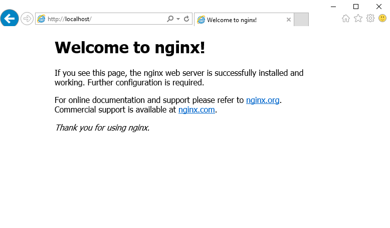 Стартовая страница веб-сервера Nginx