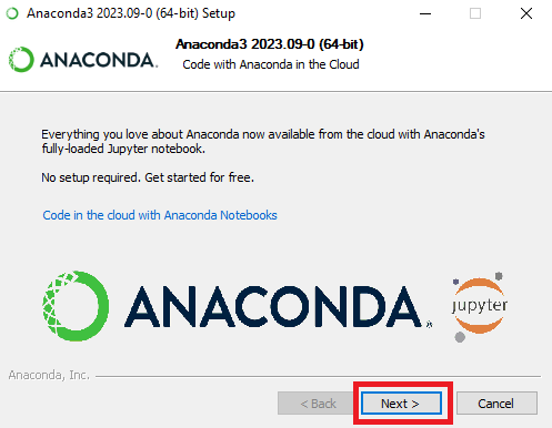 Нажмите Next - Как установить Anaconda на Windows Server
