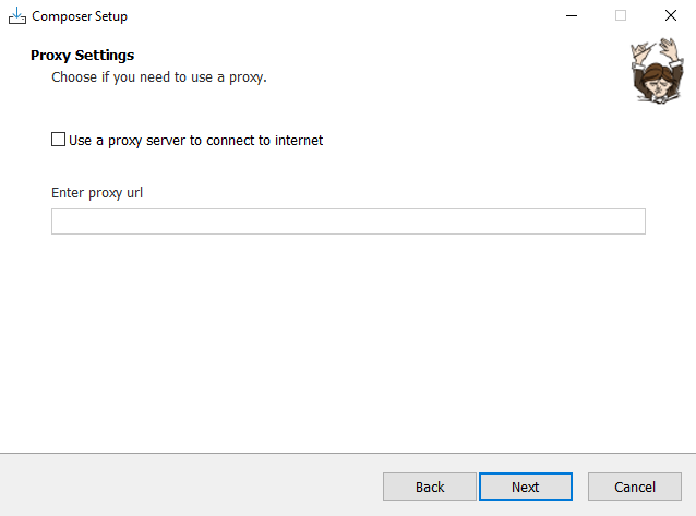Настройка proxy-сервера при установке Composer