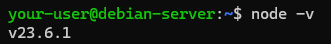 Вывод установленной версии Node.js - Как установить Node.js на Debian
