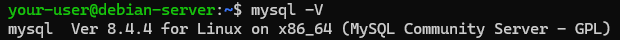 Вывод версии MySQL - Как установить MySQL на Debian