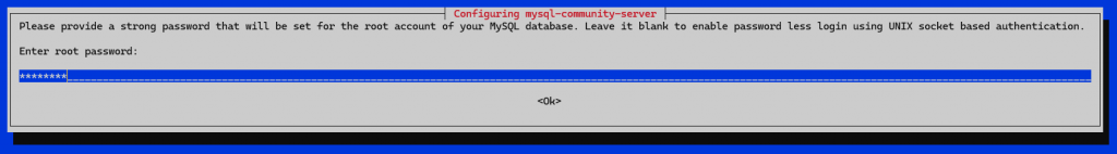 Пароль учётной записи root при установке MySQL