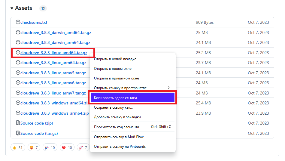 Архив дистрибутива Cloudreve версии 3.8.3 - Как установить Cloudreve на Debian